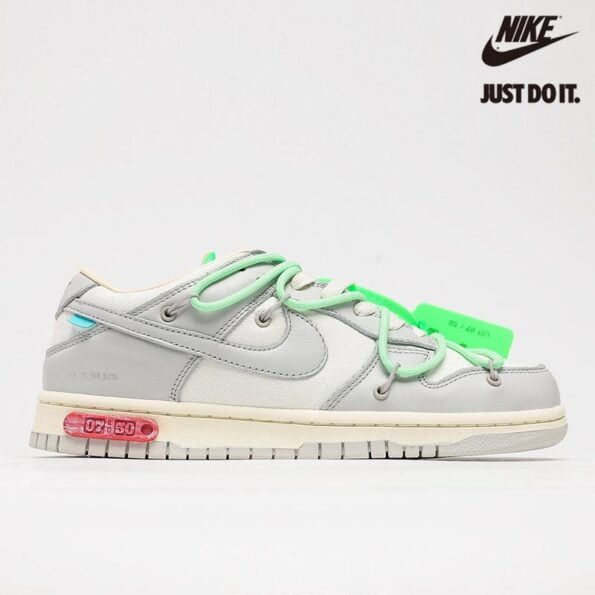 Off White x Nike Dunk Low ‘Lot 07 of 50’ White Grey Apple Green Wine – DM1602-108-Sale Online